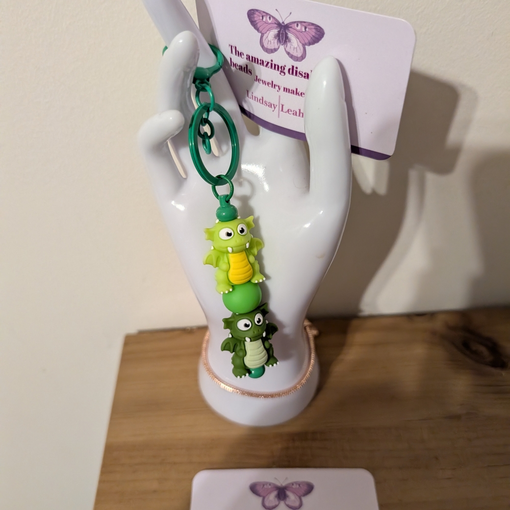Charming Green Dinosaur Charm Set for Kids